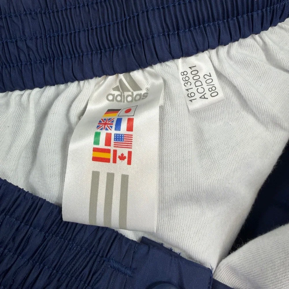 Vintage Adidas Snap‎ Track Pants Navy Blue White Tearaway Warmup Windbreaker L
